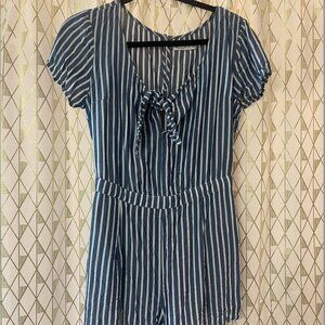 Hollister Blue Striped Romper